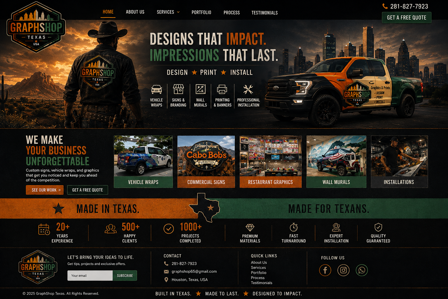 GraphShop Texas — Texan West Premium homepage